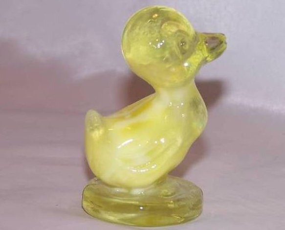 Image 1 of Boyd Glass Yellow Slag Duck