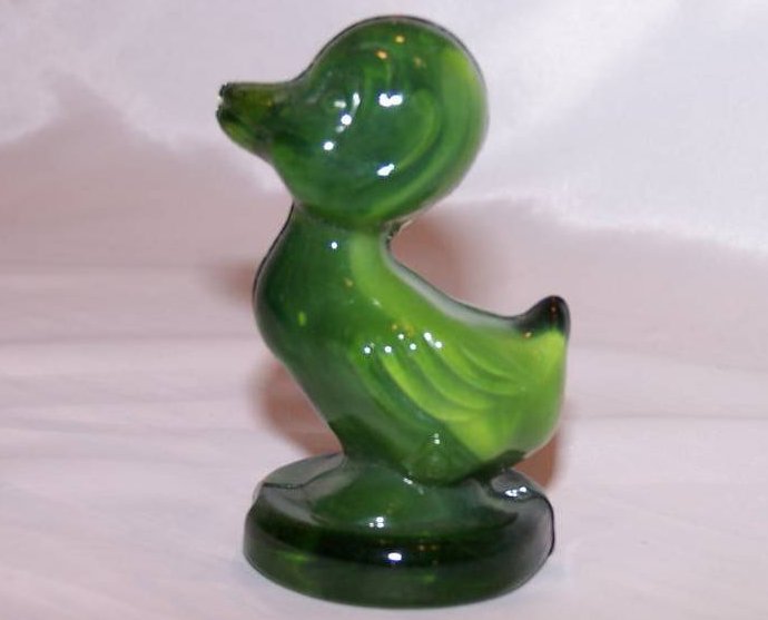 Image 0 of Boyd Glass Green Slag Duck