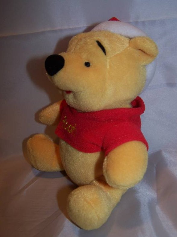 Image 2 of Winnie the Pooh Santa Pooh Stuffed Plush, Mattel