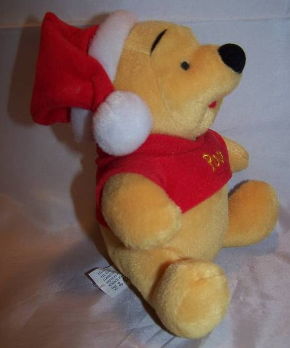 Image 3 of Winnie the Pooh Santa Pooh Stuffed Plush, Mattel