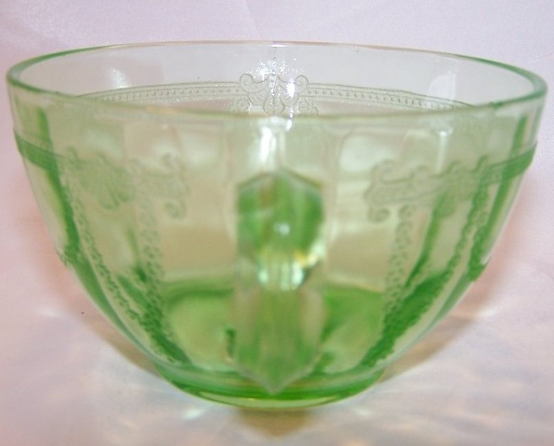 Image 2 of Green Glass Teacup Tea Cup, Ballerina and Flower Design
