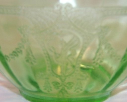 Image 5 of Green Glass Teacup Tea Cup, Ballerina and Flower Design
