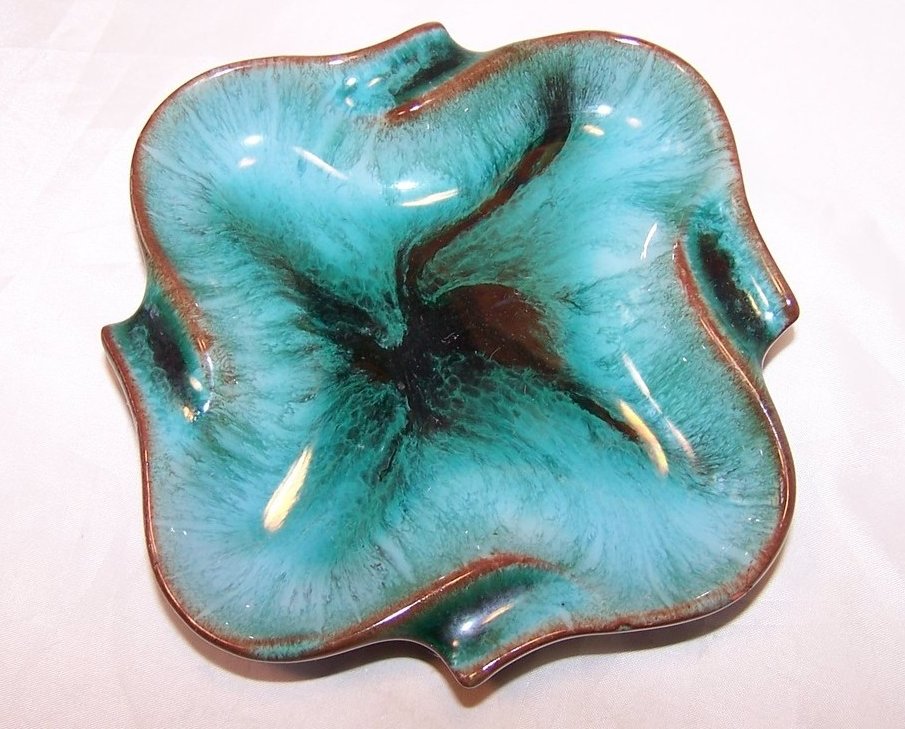 Image 0 of Teal Dripware Dish, Ashtray Ash Tray, Blue Mountain Pottery, Canada