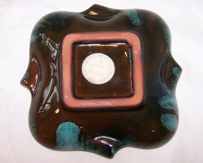 Image 1 of Teal Dripware Dish, Ashtray Ash Tray, Blue Mountain Pottery, Canada