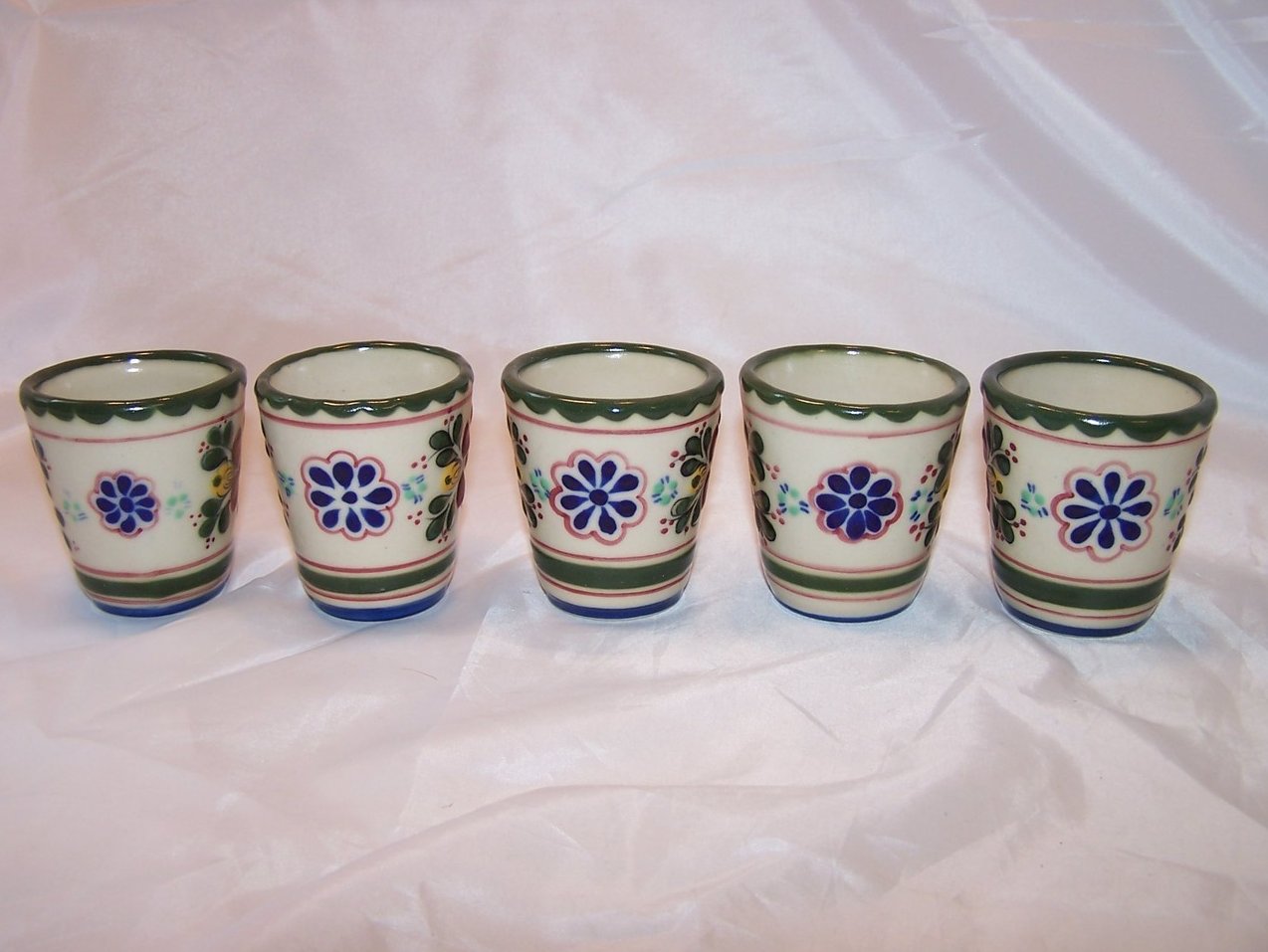 Image 1 of Mexican Mini Flower Pots, Windowsill Pots, Set of 5, Mexico