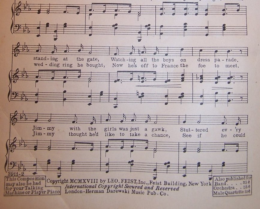 Image 3 of Katy Sheet Music by Army Song Leader Geoffrey O'Hara, 1918