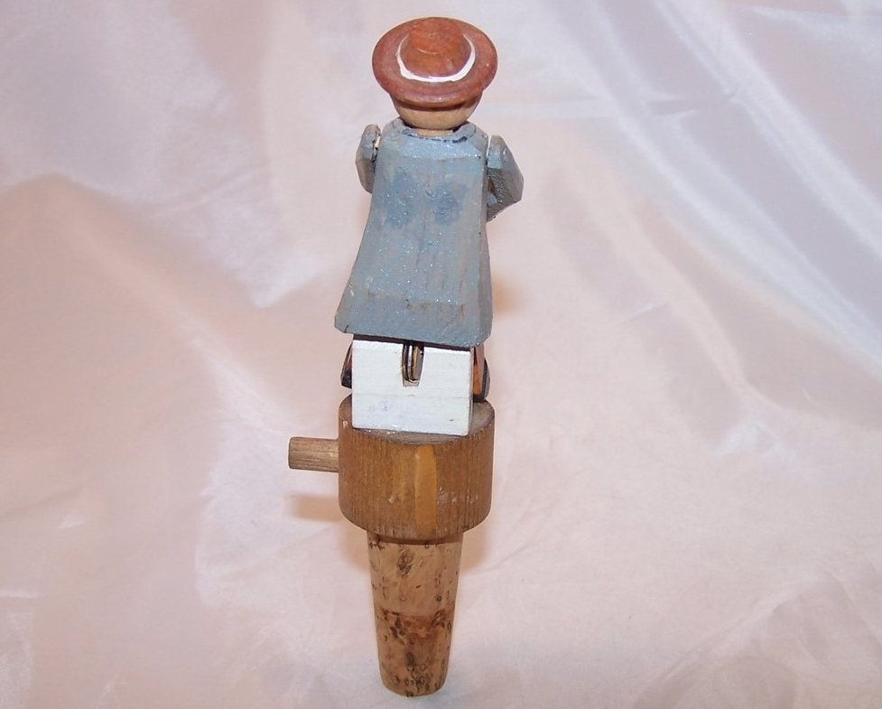 Image 2 of Bottle Stopper Wooden Man Moves