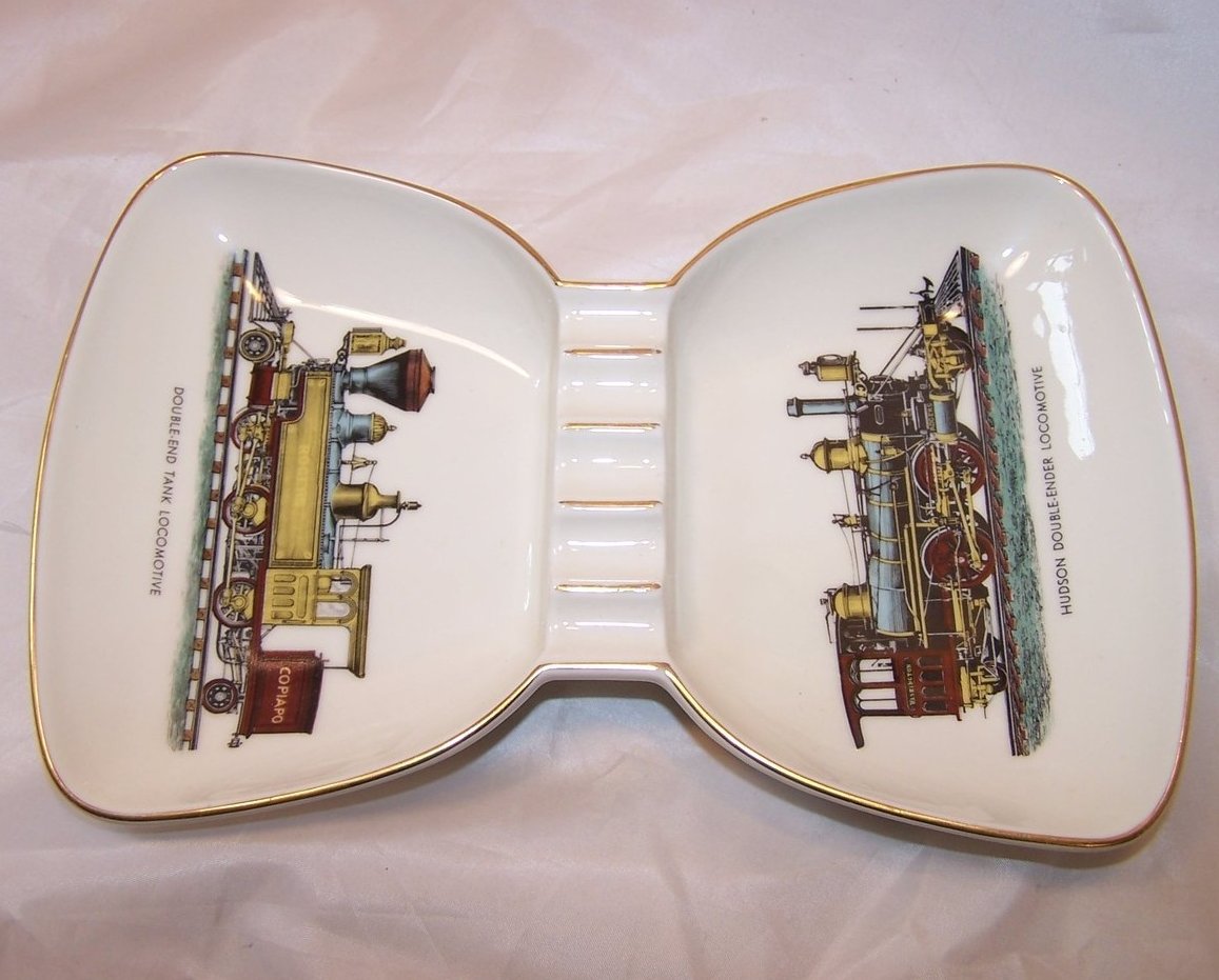 Image 0 of Railroad Double Ashtray Ash Tray, Verbano Porceilana Di Laveno, Italy 