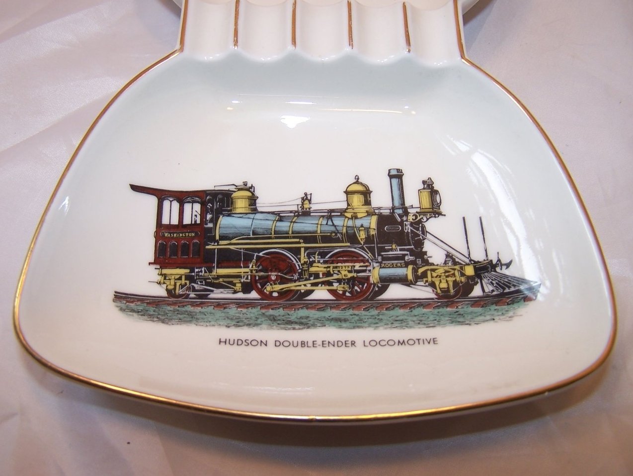 Image 1 of Railroad Double Ashtray Ash Tray, Verbano Porceilana Di Laveno, Italy 