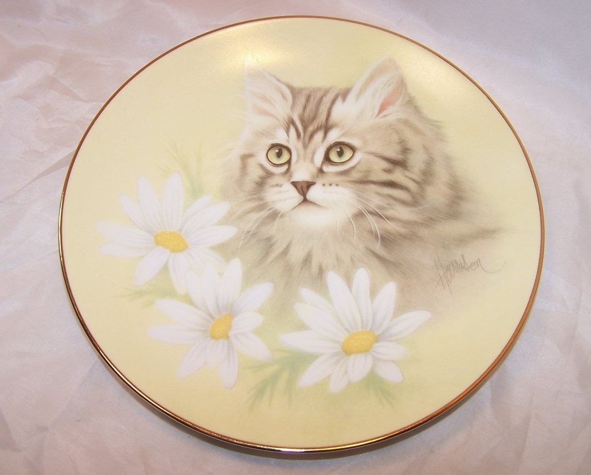 Hamilton Collection Spring Fever, Petals and Purrs Plate COA