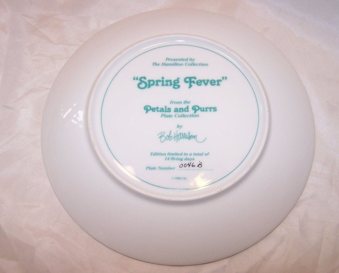 Image 2 of Hamilton Collection Spring Fever, Petals and Purrs Plate COA