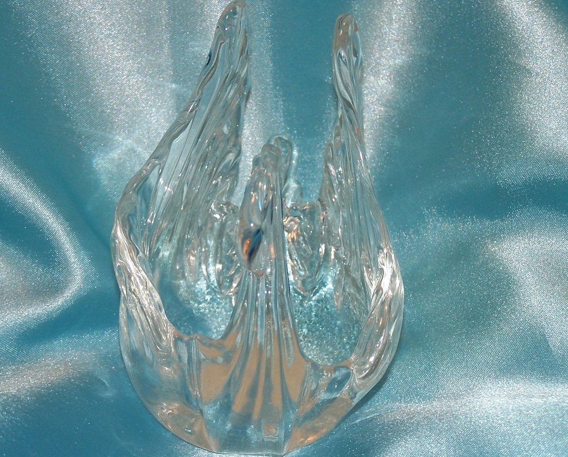 Image 1 of Crisa Hand Crafted Lead Crystal Swan Vase or Bowl, Canada