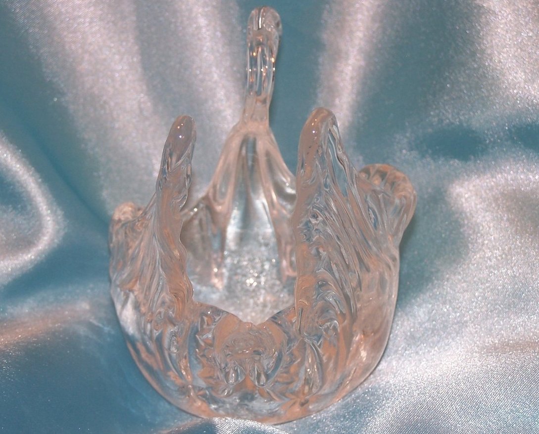 Image 2 of Crisa Hand Crafted Lead Crystal Swan Vase or Bowl, Canada
