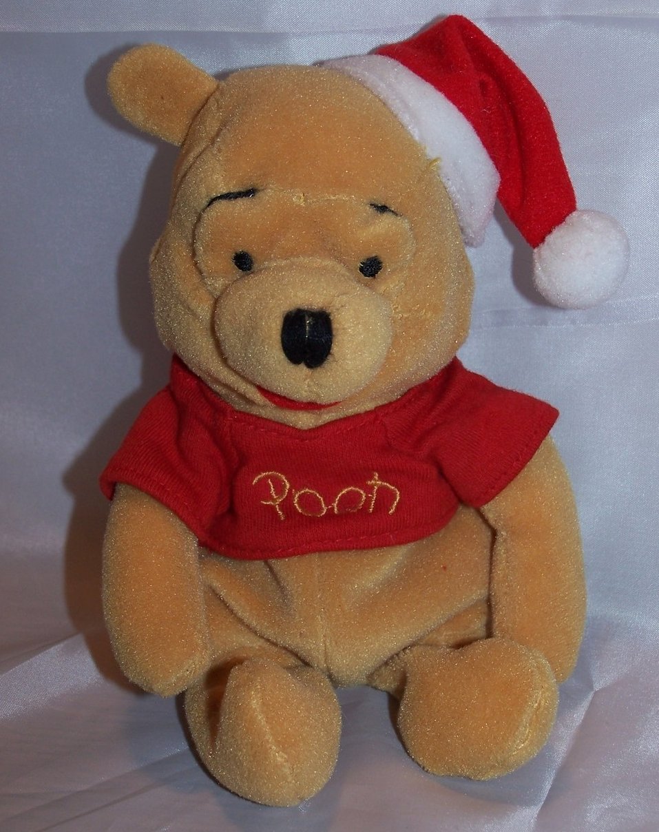 Winnie the Pooh Santa Claus Pooh Stuffed Plush, Sitting, Disney