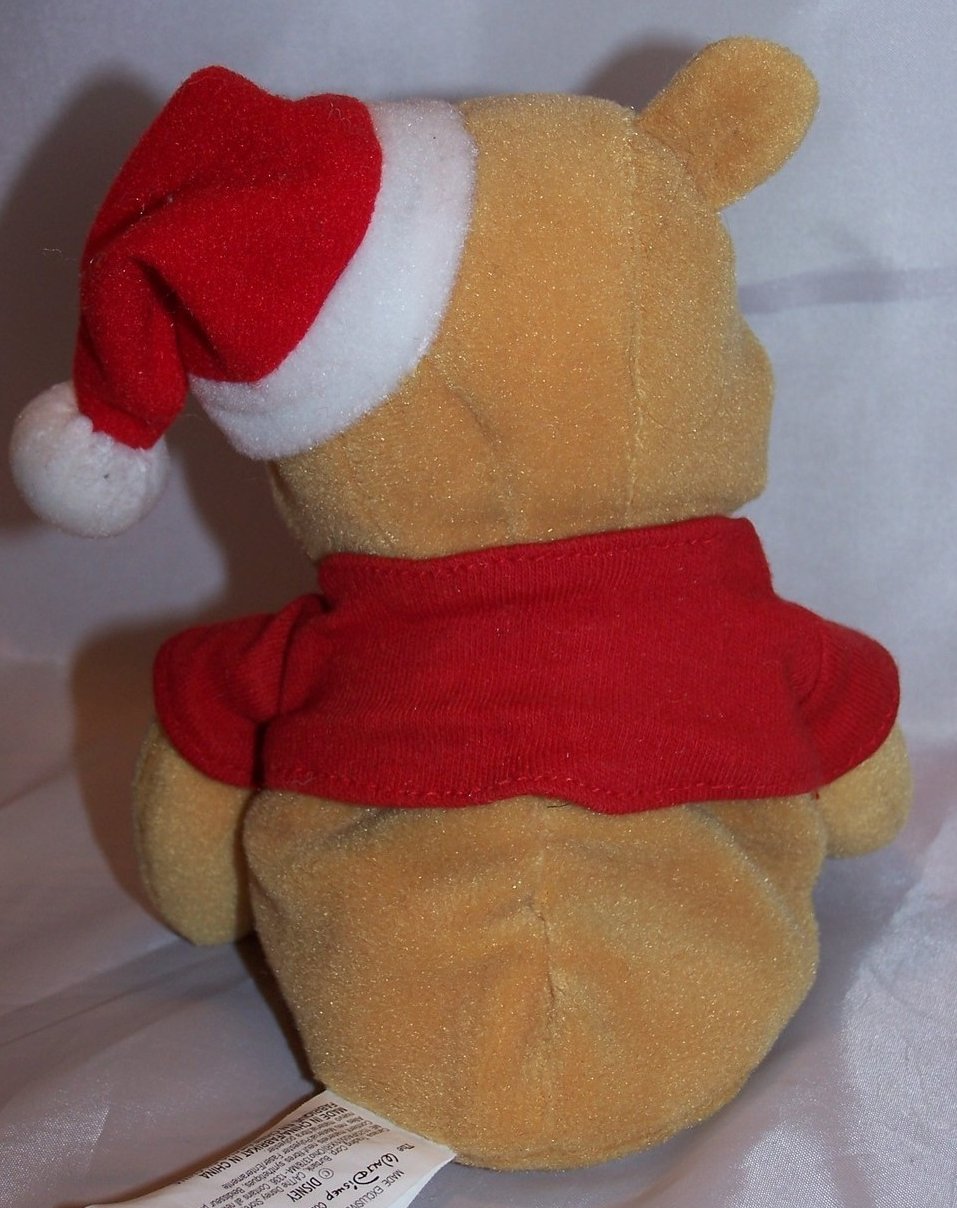 Image 1 of Winnie the Pooh Santa Claus Pooh Stuffed Plush, Sitting, Disney