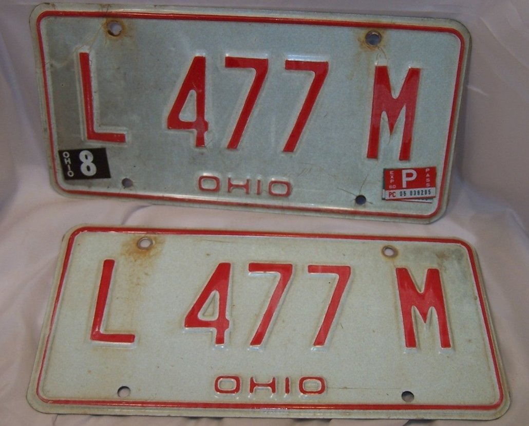 Image 0 of L 477 M  Double License Plate Set, Ohio, 31 Years Old