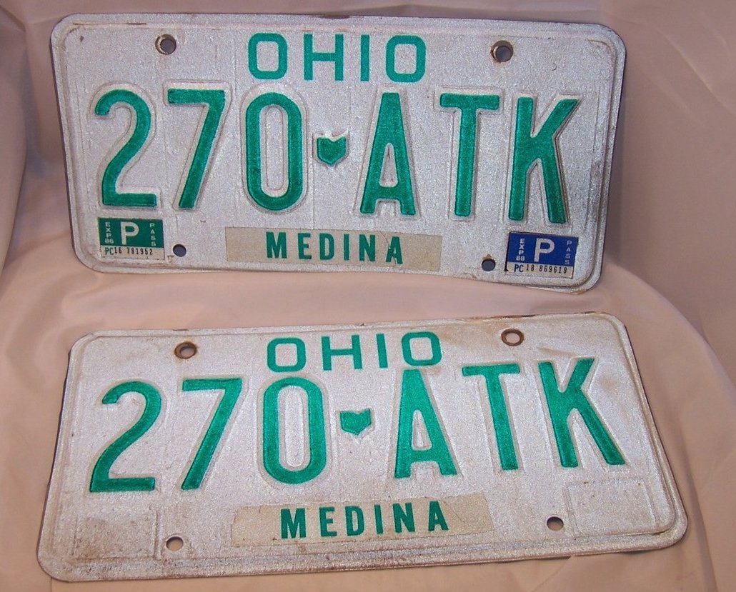 Image 0 of 270 ATK Double License Plate Set, Ohio, 23 Years Old