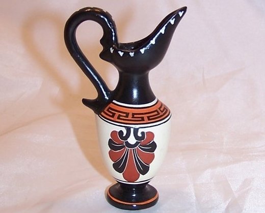 Image 2 of Greek Pitcher with Maiden, Handmade and Hand Painted