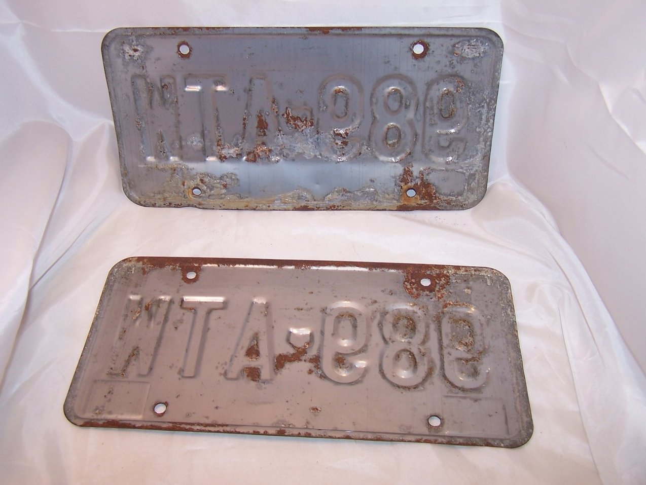 Image 1 of 989 ATW Double License Plate Set, Ohio, 30 Years Old