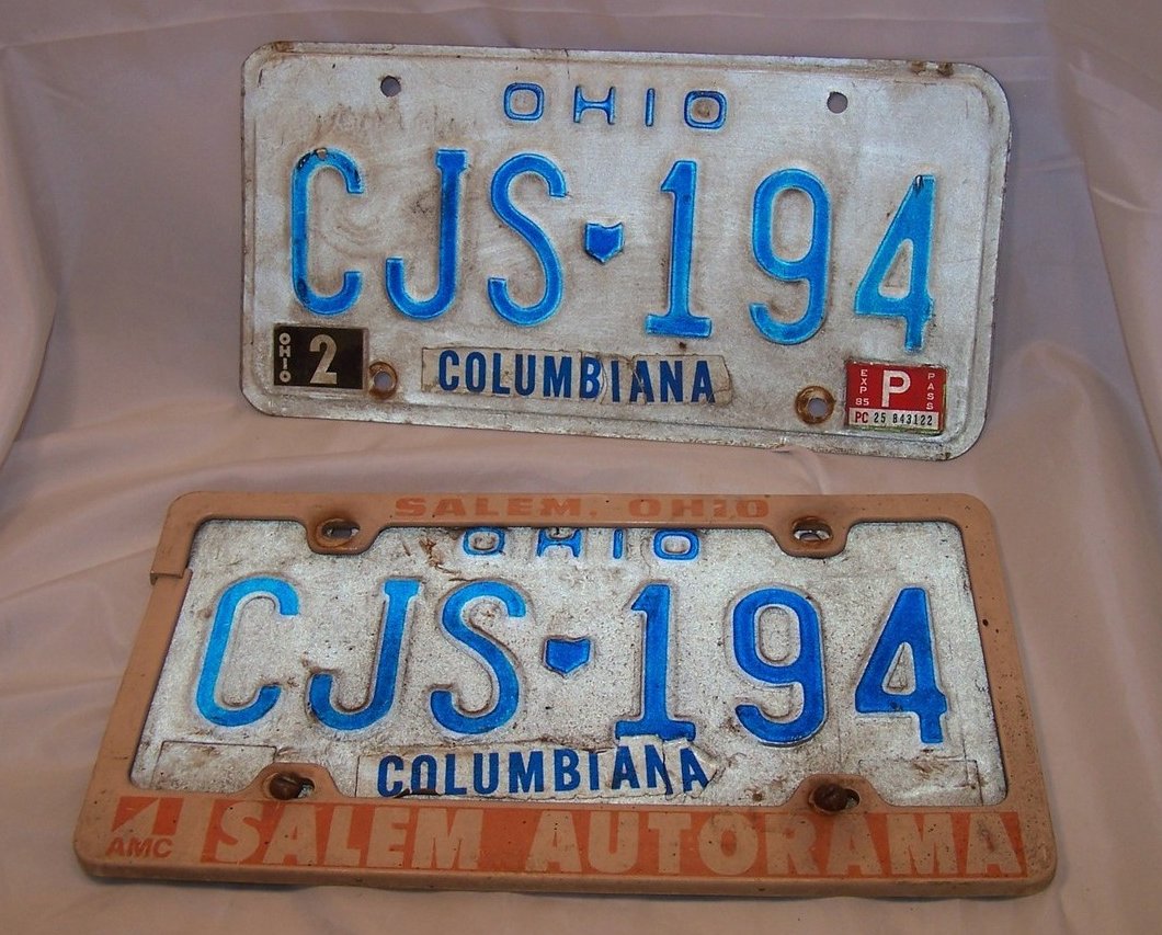 CJS 194 Double License Plate Set, Ohio, 26 Years Old