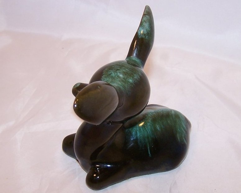 Image 1 of Blue Mountain Pottery Teal, Dark Green Deer, Canada