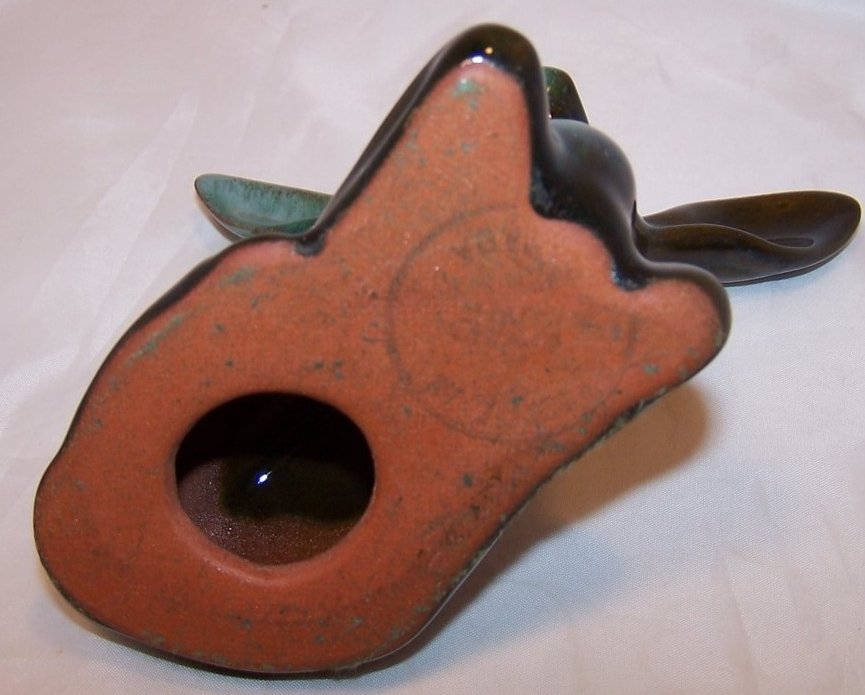 Image 4 of Blue Mountain Pottery Teal, Dark Green Deer, Canada