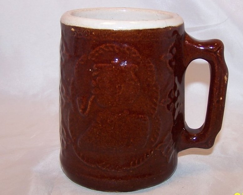 Vintage Dutch Mug Cup with Windmill, Wheels, Man with Pipe