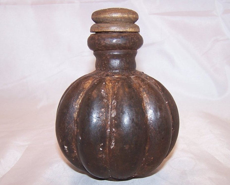 Image 0 of  Spice Jar, Metal with Wood Stopper, Handmade, Patina