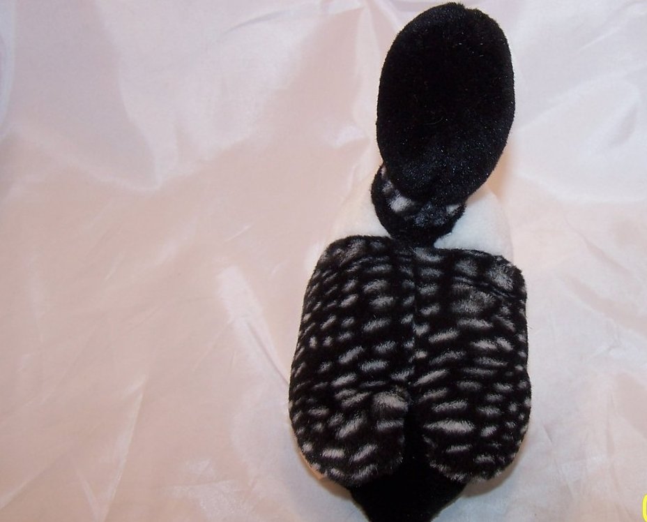 Image 3 of Black and White Loon Water Fowl, Bird Stuffed Plush