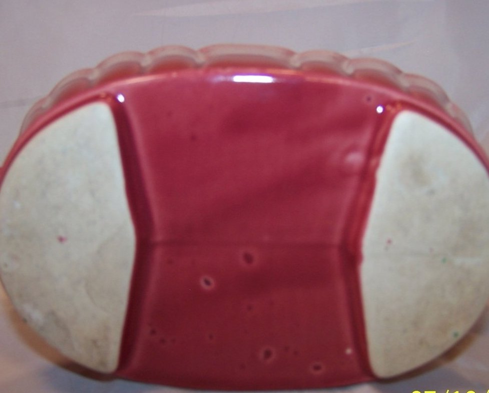 Image 4 of Red, Pink and White Dripware Pottery Planter, USA