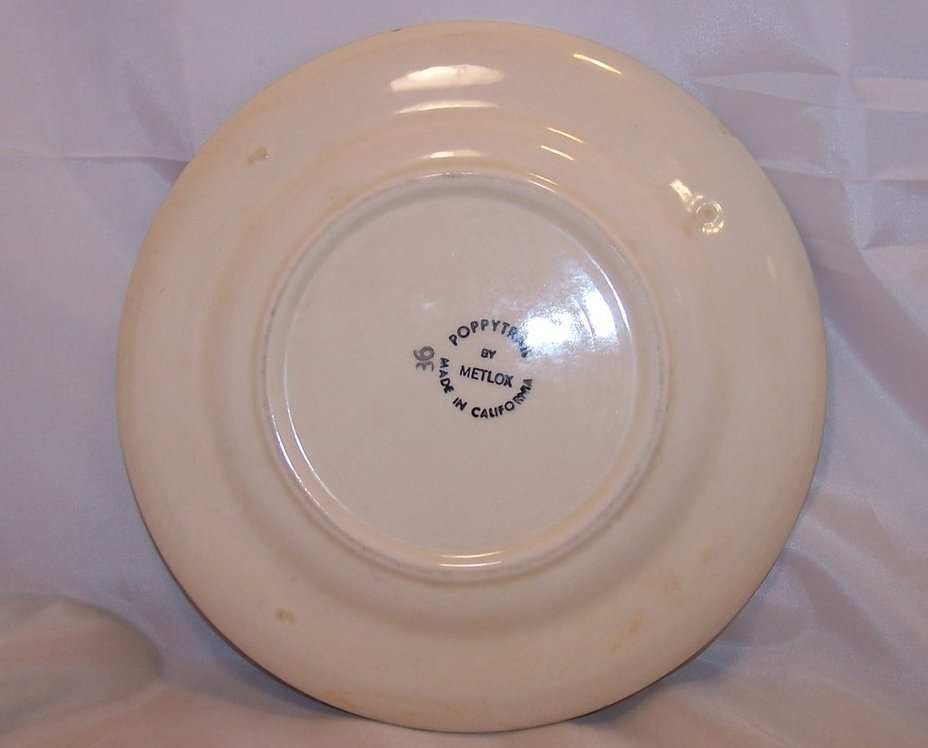 Image 2 of Red and Brown Rooster Salad Plate, PoppyTrail, Metlox