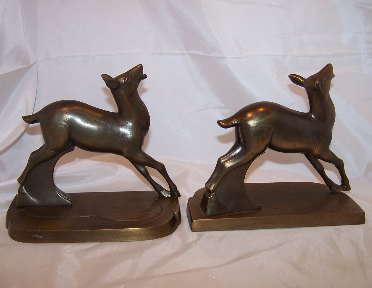 Image 0 of Bookend Brass Deer Set, Art Deco, Frankart Inc.