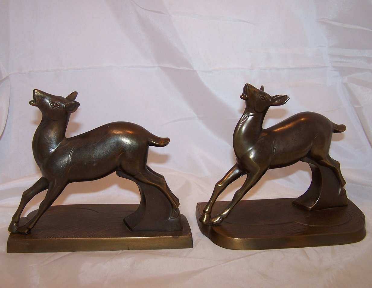 Image 2 of Bookend Brass Deer Set, Art Deco, Frankart Inc.