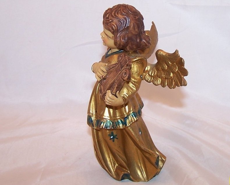 Image 1 of Angel in Gold Plays Lyre, Italy, 6 Inch