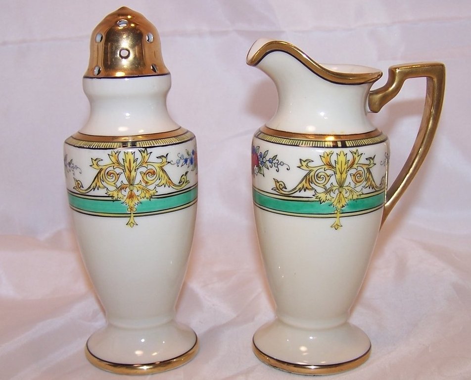 Image 0 of Classic Noritake Creamer and Sugar Shaker, Vintage, Japan