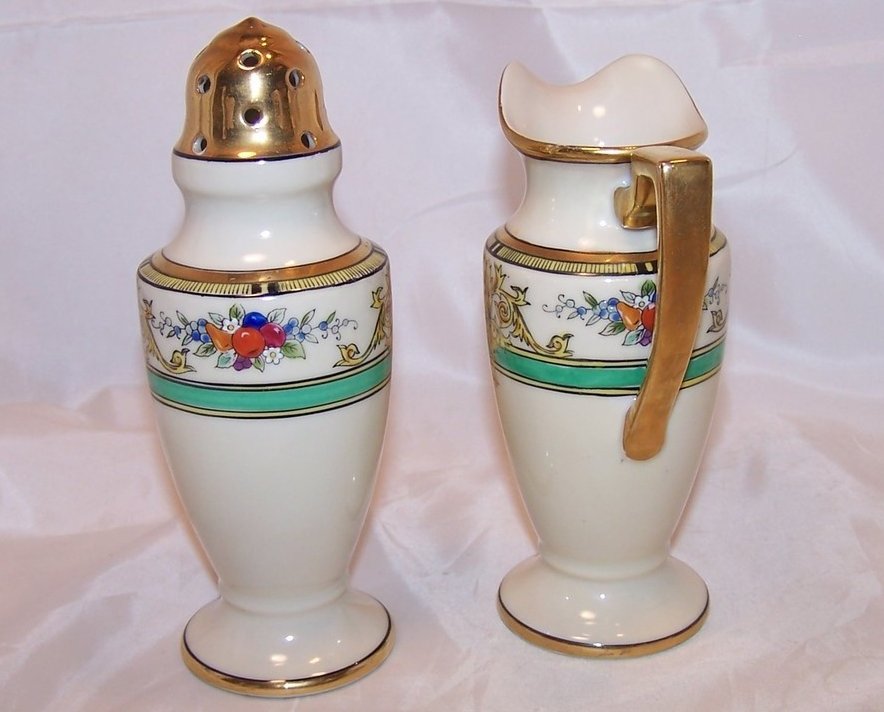 Image 2 of Classic Noritake Creamer and Sugar Shaker, Vintage, Japan