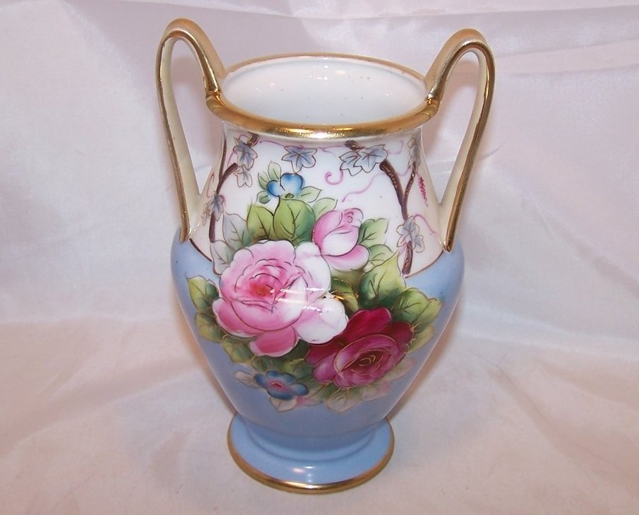 Image 0 of Double Handled, Hand Painted Vase, Noritake Japan Japanese