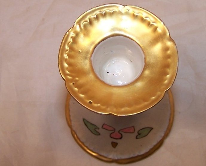 Image 1 of  GDA France Blue and Gold Porcelain Candlestick