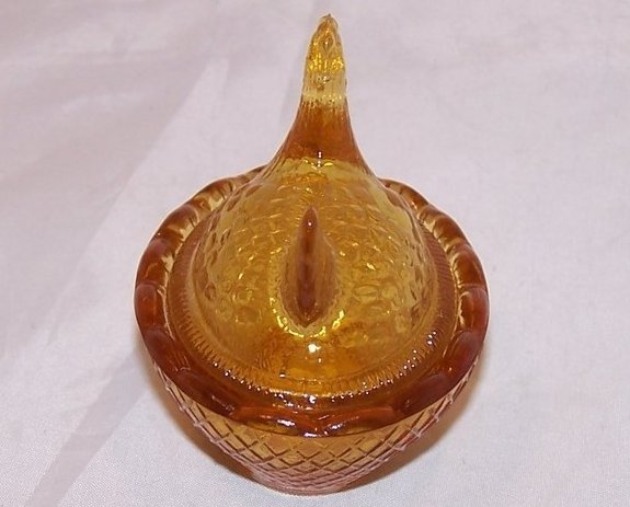 Image 3 of Yellow Glass Chicken Salt Dip Covered Dish, Almost 2 Inches