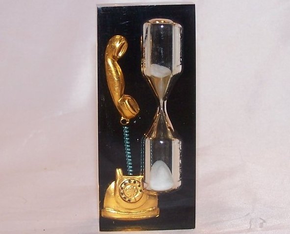 Hourglass Phone Timer w Gold Dial Phone