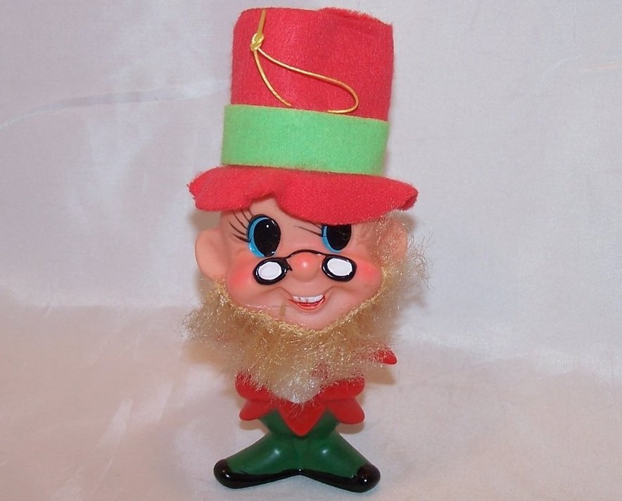 Image 0 of Red Dwarf, Elf, Gnome Plastic Doll, Ornament Vintage 