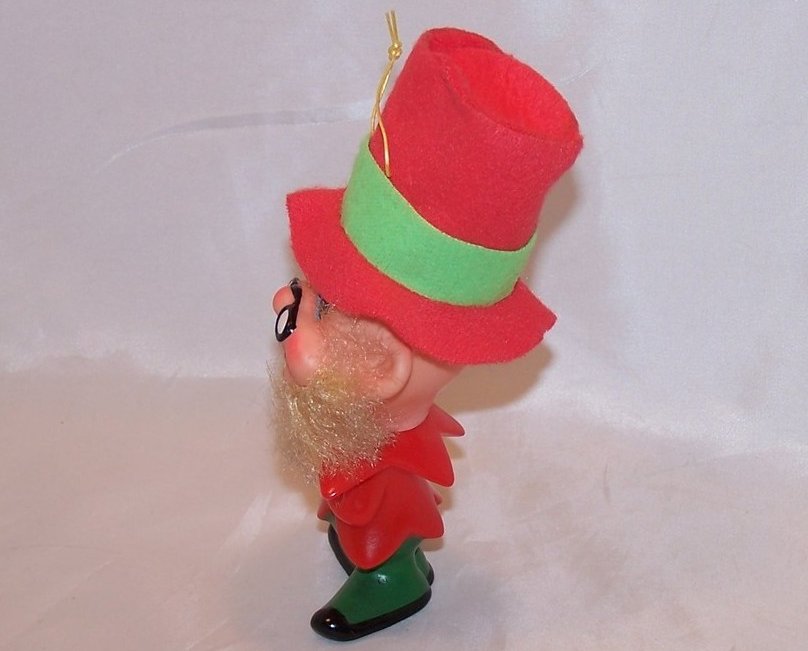 Image 1 of Red Dwarf, Elf, Gnome Plastic Doll, Ornament Vintage 