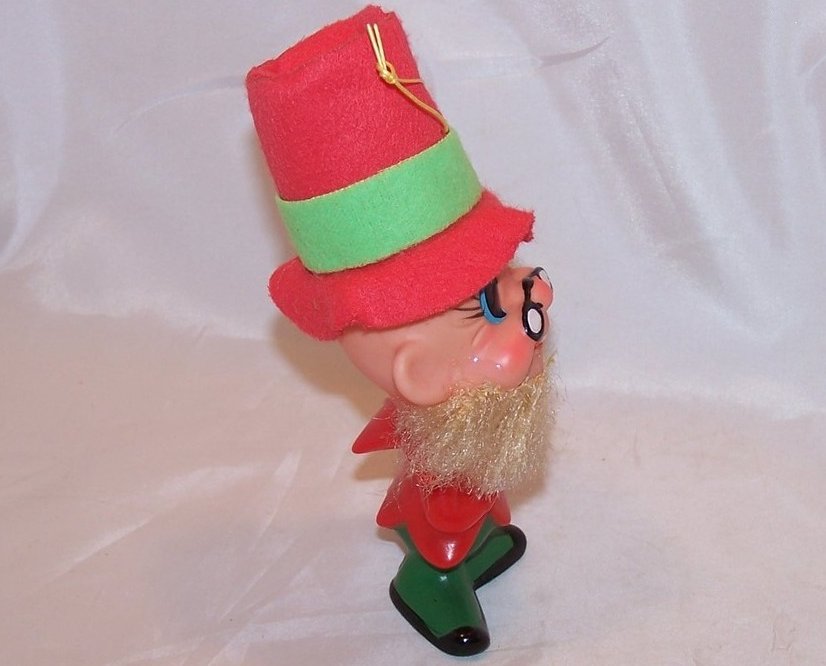 Image 3 of Red Dwarf, Elf, Gnome Plastic Doll, Ornament Vintage 