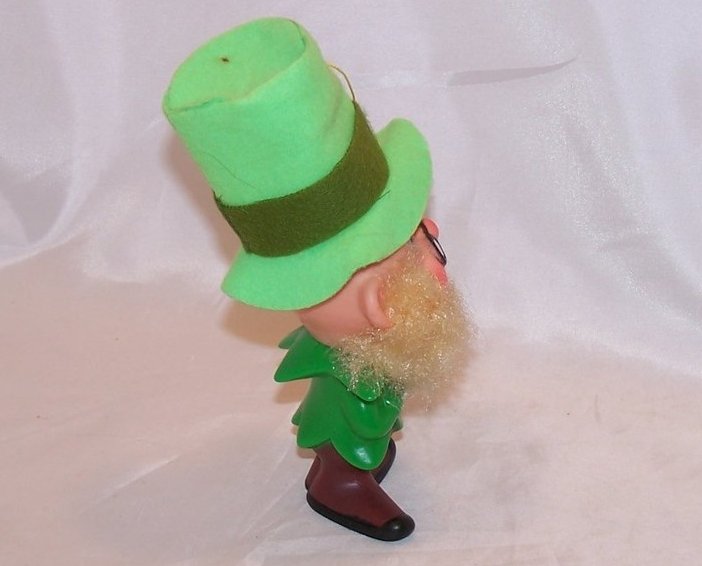 Image 3 of Leperchaun, Elf Plastic Green Ornament Vintage 