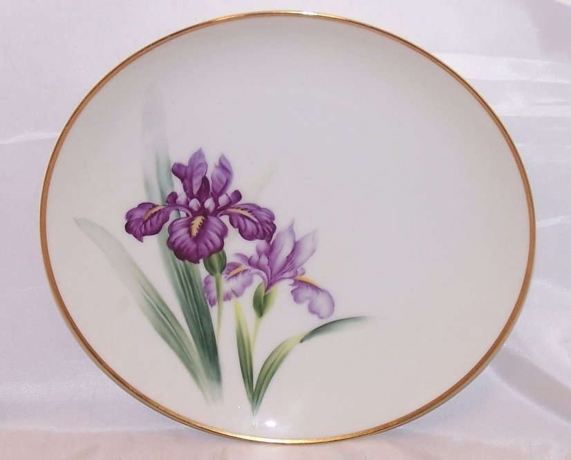 Image 0 of 8 Inch Purple Iris Salad Plate, Sango China, Occupied Japan 