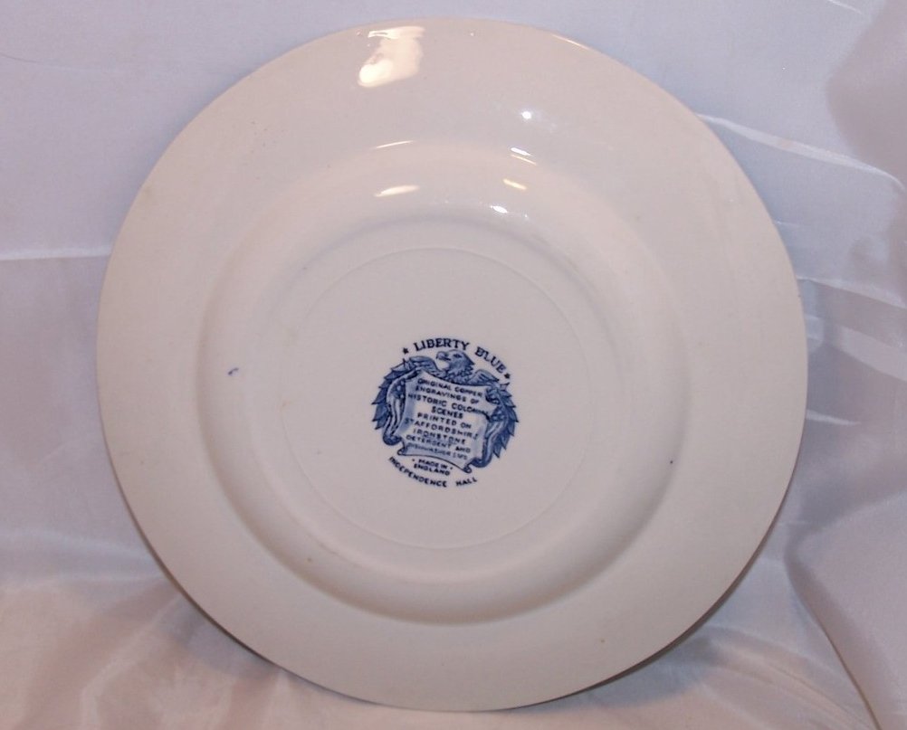 Image 1 of Staffordshire Liberty Blue Independence Hall Plate, England