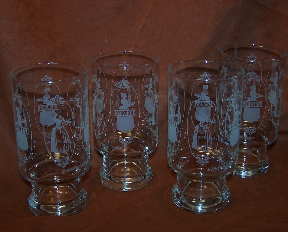 Image 2 of Bakers Chocolate 200th Anniversary Glass, Glasses, Set of 4