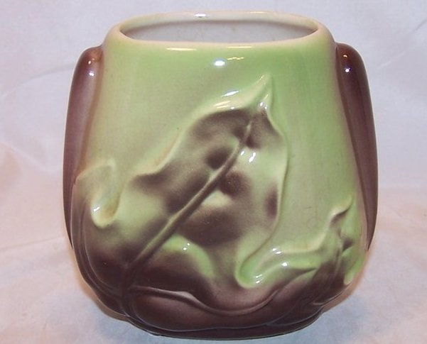 Royal Copley Brown Leaf and Green Vase, Ceramic, Vintage