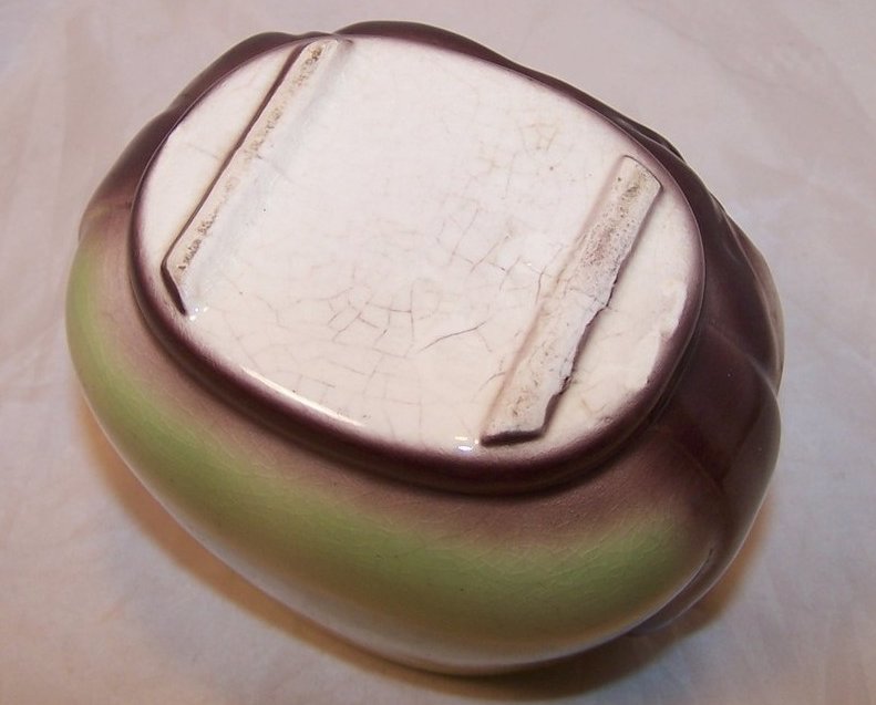 Image 5 of Royal Copley Brown Leaf and Green Vase, Ceramic, Vintage
