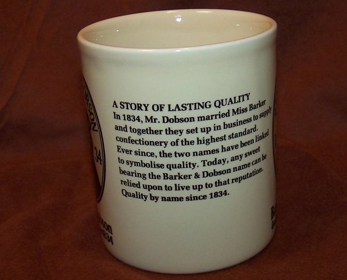 Image 3 of Barker and Dobson Candy Company Advertising Cup Mug, England